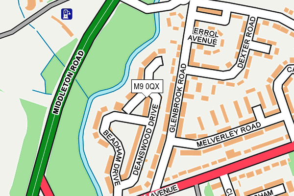 M9 0QX map - OS OpenMap – Local (Ordnance Survey)