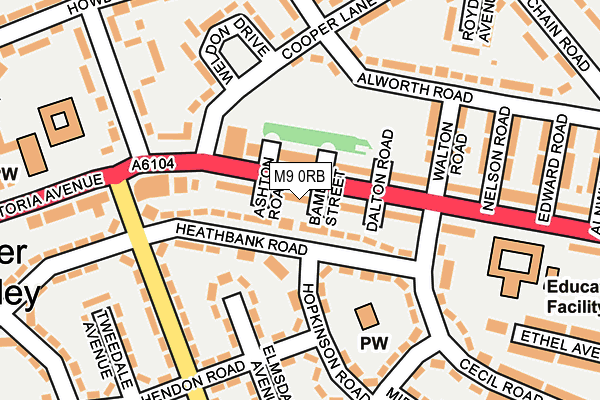 M9 0RB map - OS OpenMap – Local (Ordnance Survey)