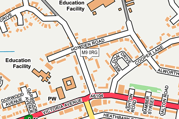 M9 0RG map - OS OpenMap – Local (Ordnance Survey)