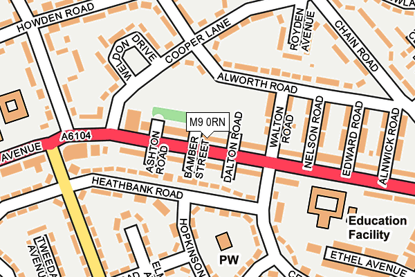 M9 0RN map - OS OpenMap – Local (Ordnance Survey)