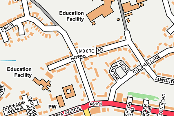 M9 0RQ map - OS OpenMap – Local (Ordnance Survey)
