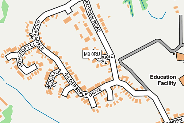 M9 0RU map - OS OpenMap – Local (Ordnance Survey)