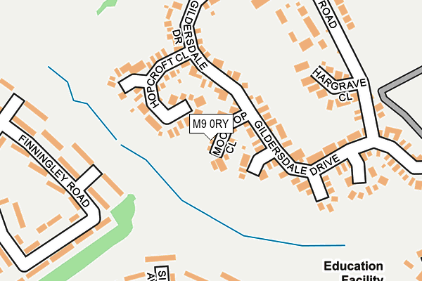 M9 0RY map - OS OpenMap – Local (Ordnance Survey)