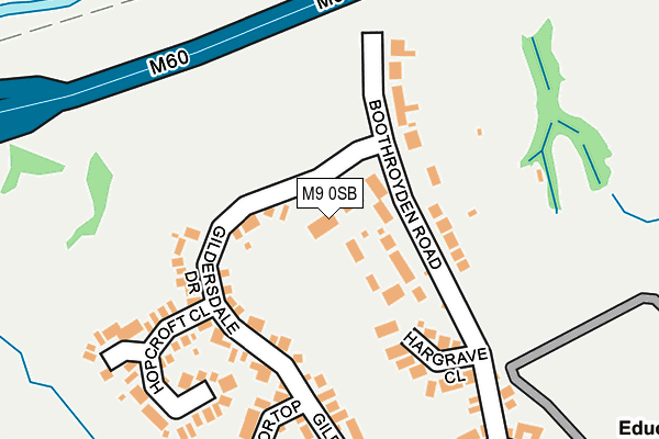 M9 0SB map - OS OpenMap – Local (Ordnance Survey)