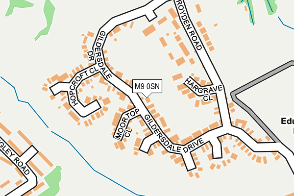 M9 0SN map - OS OpenMap – Local (Ordnance Survey)