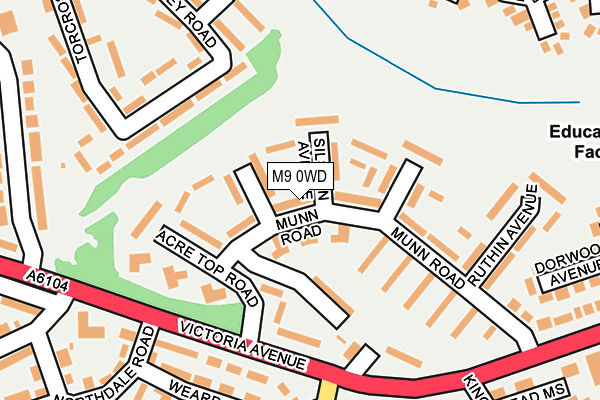 M9 0WD map - OS OpenMap – Local (Ordnance Survey)