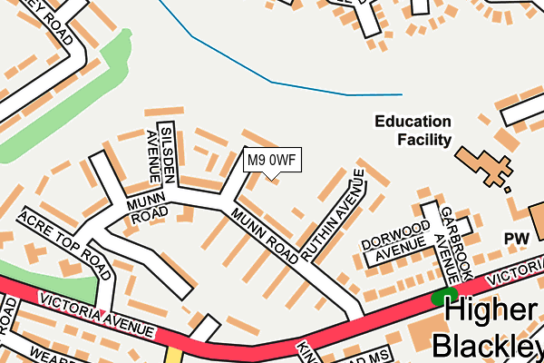 M9 0WF map - OS OpenMap – Local (Ordnance Survey)