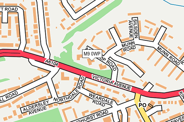 M9 0WP map - OS OpenMap – Local (Ordnance Survey)
