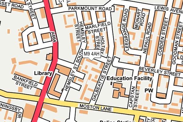 M9 4AH map - OS OpenMap – Local (Ordnance Survey)