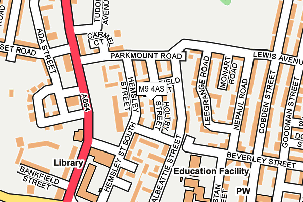 M9 4AS map - OS OpenMap – Local (Ordnance Survey)