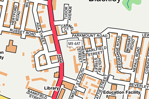 M9 4AT map - OS OpenMap – Local (Ordnance Survey)