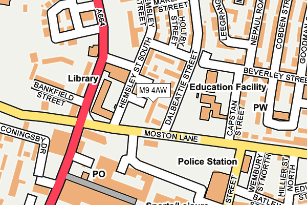 M9 4AW map - OS OpenMap – Local (Ordnance Survey)