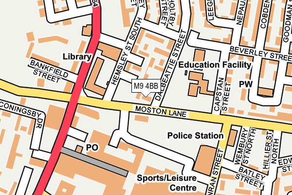 M9 4BB map - OS OpenMap – Local (Ordnance Survey)