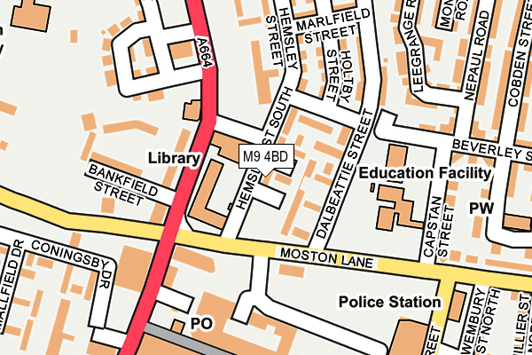 M9 4BD map - OS OpenMap – Local (Ordnance Survey)