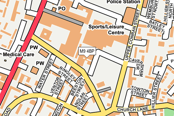 M9 4BP map - OS OpenMap – Local (Ordnance Survey)