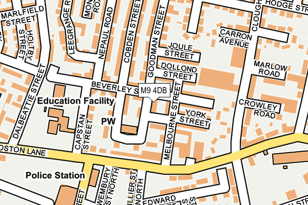 M9 4DB map - OS OpenMap – Local (Ordnance Survey)