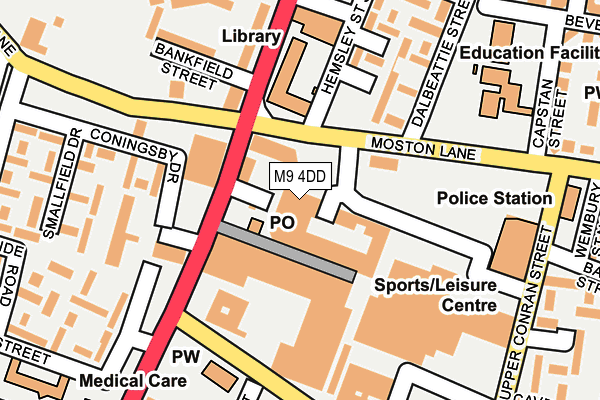 M9 4DD map - OS OpenMap – Local (Ordnance Survey)