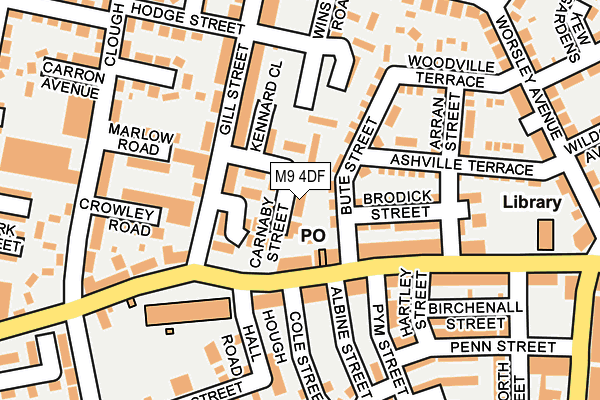 M9 4DF map - OS OpenMap – Local (Ordnance Survey)