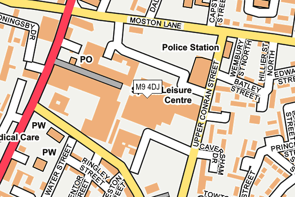 M9 4DJ map - OS OpenMap – Local (Ordnance Survey)