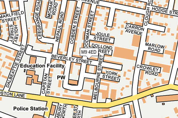 M9 4ED map - OS OpenMap – Local (Ordnance Survey)