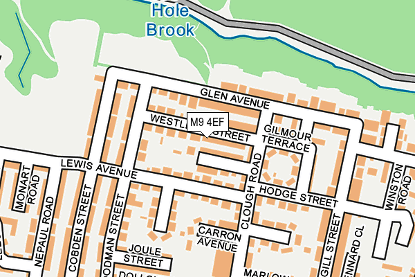 M9 4EF map - OS OpenMap – Local (Ordnance Survey)