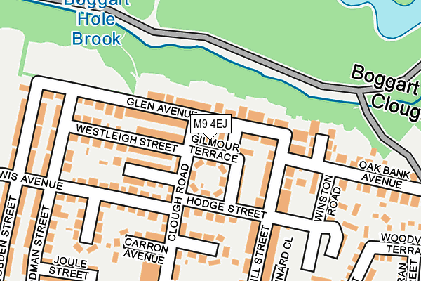 M9 4EJ map - OS OpenMap – Local (Ordnance Survey)