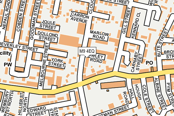 M9 4EQ map - OS OpenMap – Local (Ordnance Survey)