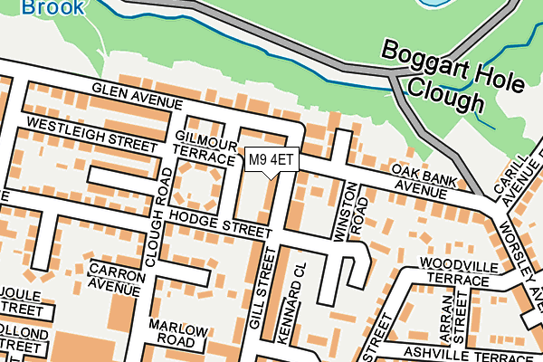 M9 4ET map - OS OpenMap – Local (Ordnance Survey)