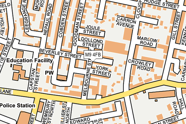 M9 4FB map - OS OpenMap – Local (Ordnance Survey)