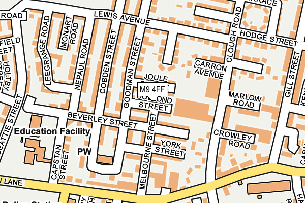 M9 4FF map - OS OpenMap – Local (Ordnance Survey)