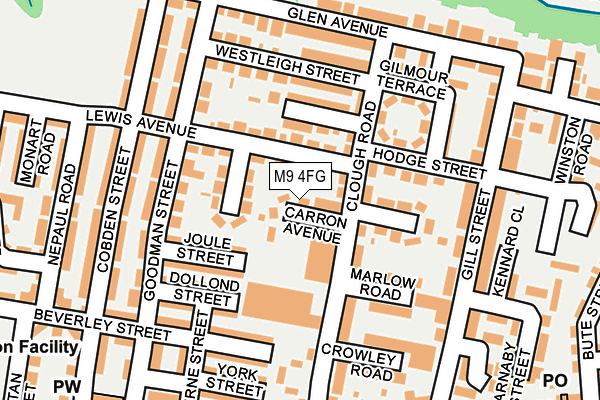 M9 4FG map - OS OpenMap – Local (Ordnance Survey)