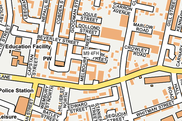 M9 4FH map - OS OpenMap – Local (Ordnance Survey)