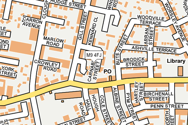 M9 4FJ map - OS OpenMap – Local (Ordnance Survey)