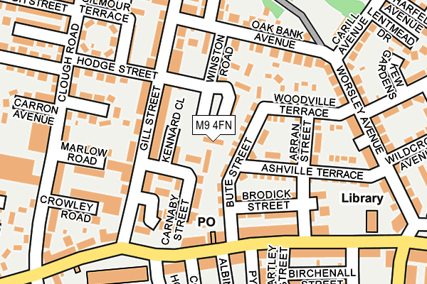 M9 4FN map - OS OpenMap – Local (Ordnance Survey)