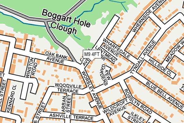 M9 4FT map - OS OpenMap – Local (Ordnance Survey)