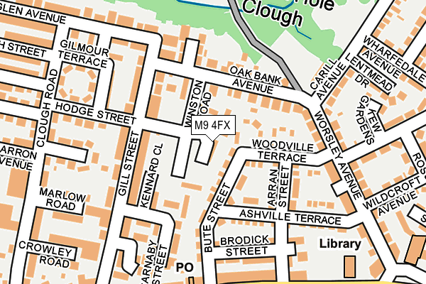 M9 4FX map - OS OpenMap – Local (Ordnance Survey)