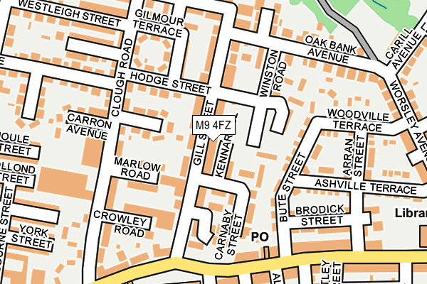 M9 4FZ map - OS OpenMap – Local (Ordnance Survey)