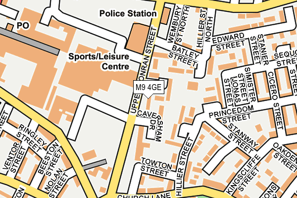 M9 4GE map - OS OpenMap – Local (Ordnance Survey)