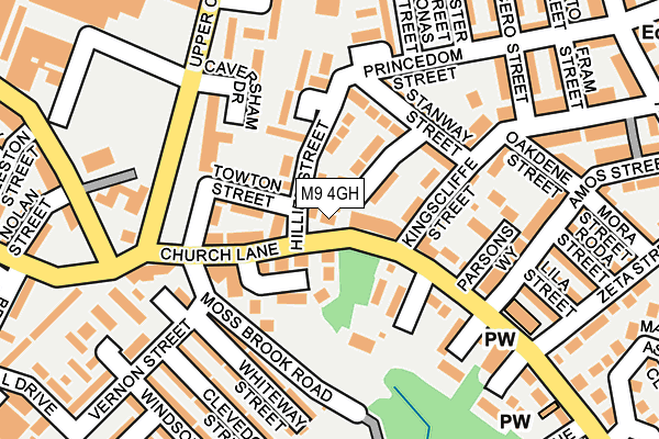 M9 4GH map - OS OpenMap – Local (Ordnance Survey)