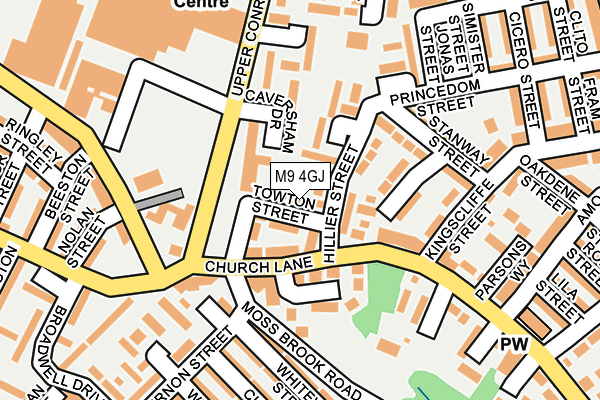 M9 4GJ map - OS OpenMap – Local (Ordnance Survey)