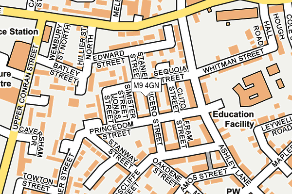 M9 4GN map - OS OpenMap – Local (Ordnance Survey)