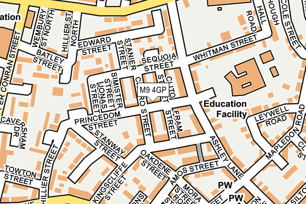 M9 4GP map - OS OpenMap – Local (Ordnance Survey)