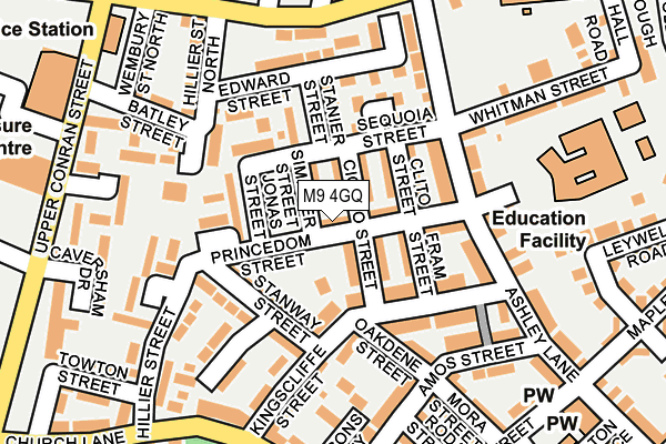 M9 4GQ map - OS OpenMap – Local (Ordnance Survey)