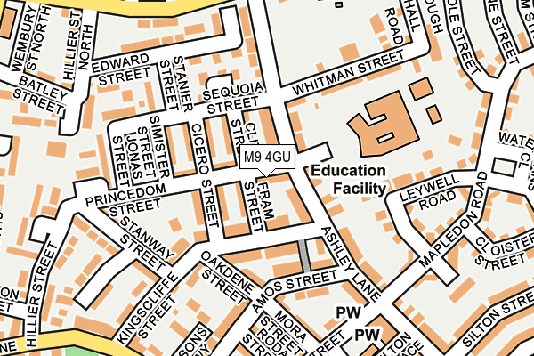 M9 4GU map - OS OpenMap – Local (Ordnance Survey)