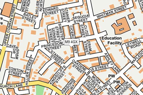 M9 4GX map - OS OpenMap – Local (Ordnance Survey)