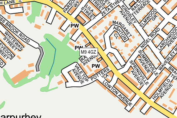 M9 4GZ map - OS OpenMap – Local (Ordnance Survey)