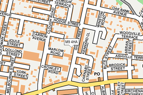 M9 4HA map - OS OpenMap – Local (Ordnance Survey)