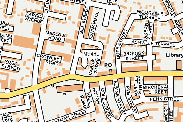 M9 4HD map - OS OpenMap – Local (Ordnance Survey)
