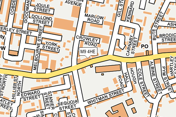 M9 4HE map - OS OpenMap – Local (Ordnance Survey)