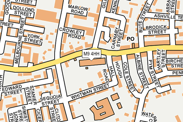 M9 4HH map - OS OpenMap – Local (Ordnance Survey)